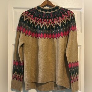 Vince Camuto Fair Aisle Sweater Women's M Multicolor Long Sleeve Crew Neck